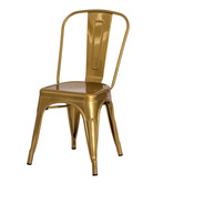 Cadeira Tolix Iron Design Chrome Gold