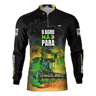 Camisa Agro Brk Fazenda Agricultura Colheitadeira Com Uv50 +