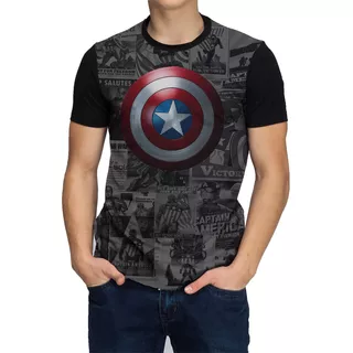 Blusa Camisa Capitao America Vingadores Avangers Camiseta Super Herois Escudo Desgastado