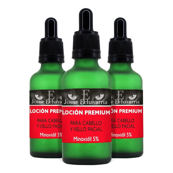 Loción Premium Minoxidil 5% Con Bergamota 3 Frascos 50ml C/u