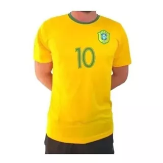 Camiseta Atacado Brasil Seleção Brasileira Kit Com 10 Un