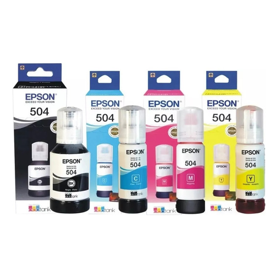 Tinta Epson 504 Pack (negro, Magenta, Cian, Amarillo) 70ml 