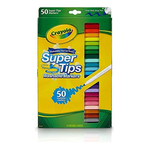 Crayola 50ct Marcadores Lavables Super Tips 50 Variedad De C