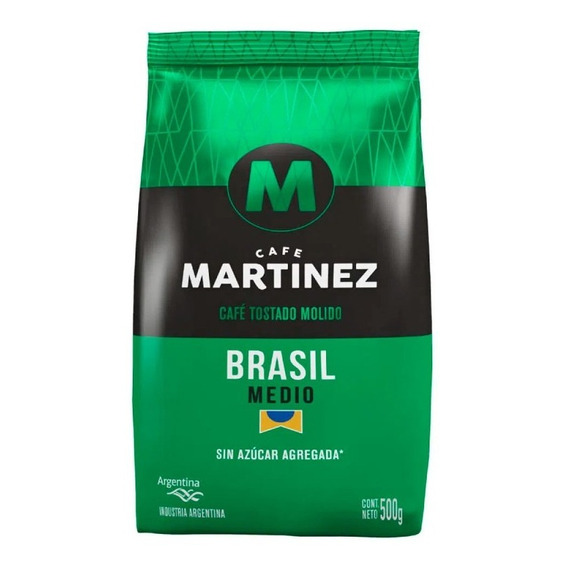 Cafe Martinez molido tostado Brasil 500g sin azúcar agregada