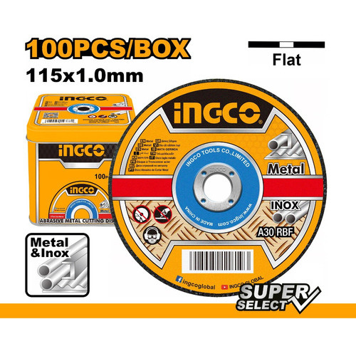 Disco Corte X100 Unid 4-1/2 X 1.0mm Mcd10115100 Ingco - Smf Color Negro