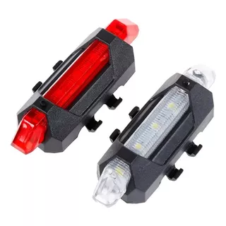 Luz Bicicleta Led Recargable Usb Ciclismo Luces Blanca/ Roja Color Rojo