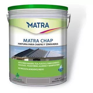 Matrachap Pintura Para Chapa 20 Lts Esmalte Al Agua Negro 