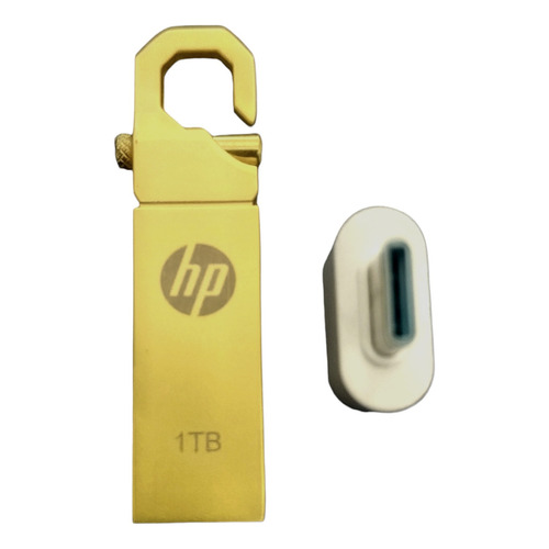 Kit Memoria Usb 1 Tb (un Terabyte) + Otg, Garantizados. Color Dorado TipoCandado