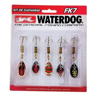 Kit Fk7 X 5 Cucharas Aero Spinner Giratorias Waterdog Color Variados