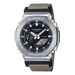 Reloj Casio G-shock Gm-2100c-5a Para Hombre E-watch Color De La Correa Verde Color Del Bisel Gris Oscuro Color Del Fondo Negro