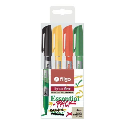 Resaltador Filgo Lighter Fine Pastel Essential X4 Colores