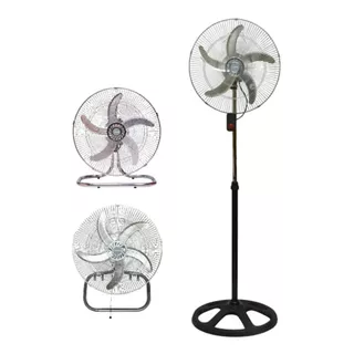 Ventilador 3 En 1 Tower T-251 Negro Con 5 Palas Color  Plateado De  Metal, 18  De Diámetro 220 v