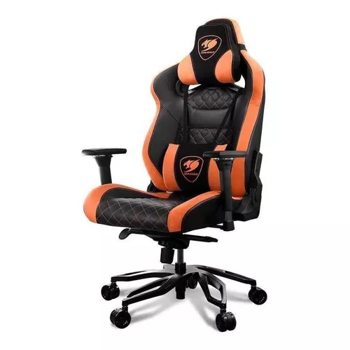 Cadeira de escritório Cougar Armor Titan Pro gamer ergonômica preto e  laranja com estofado de couro