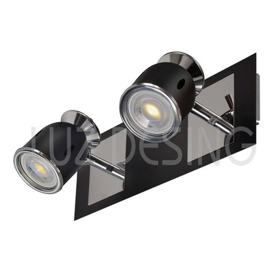 Aplique Niza 1 Luz Negro Apto Led Cabezal Movil Sf