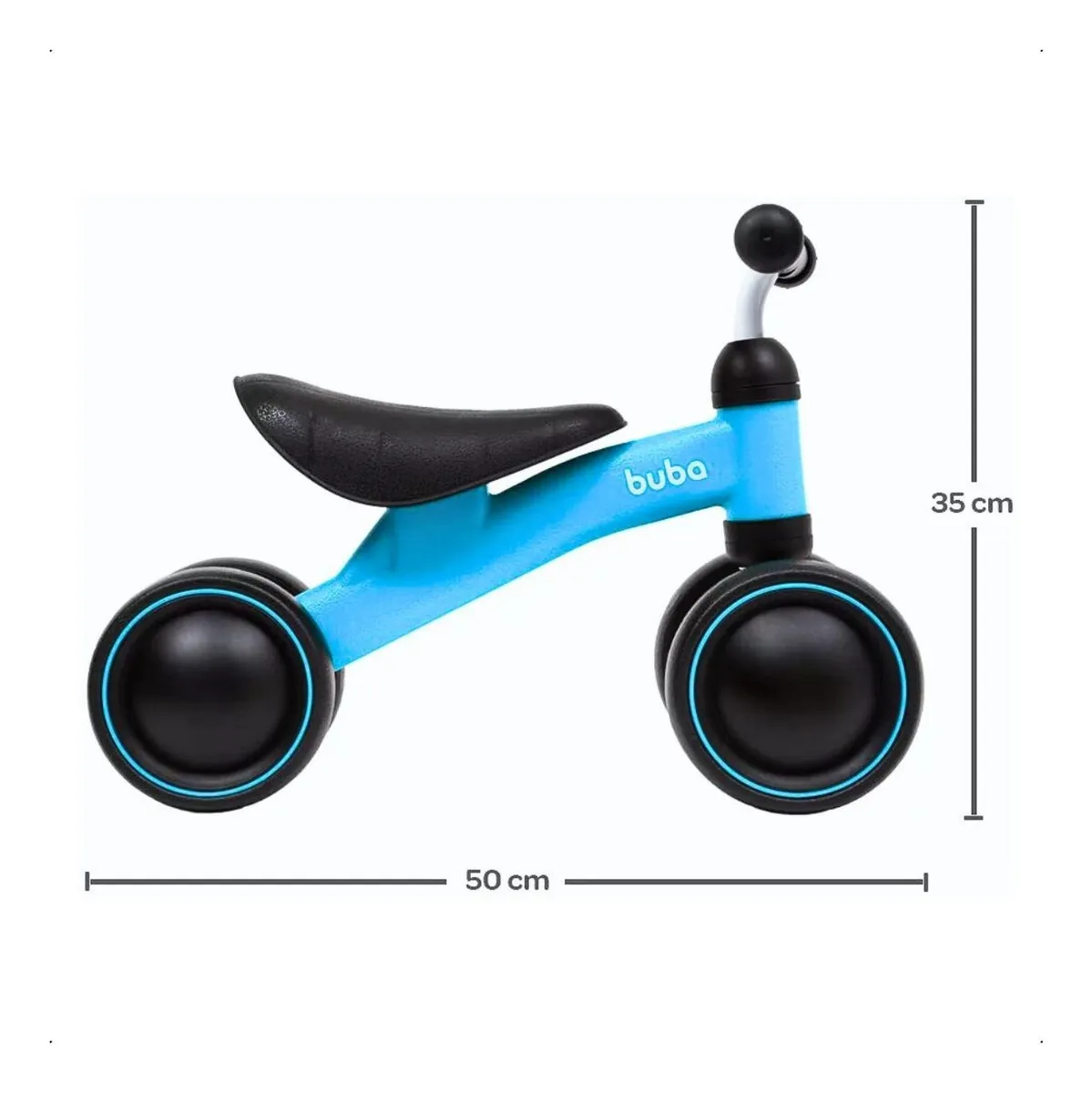 Bicicleta De Equilíbrio 4 Rodas Buba Infantil Sem Pedal Cor Azul - Imagem 4