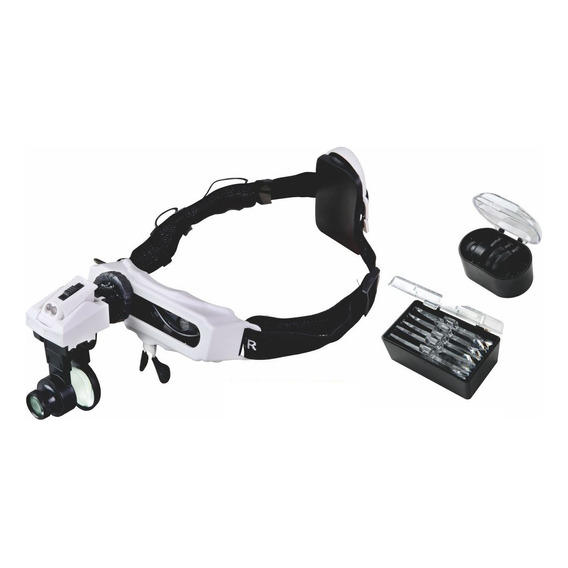 Lupa Vincha Manos Libres Galileo Doble Luz Led 5 Lentes