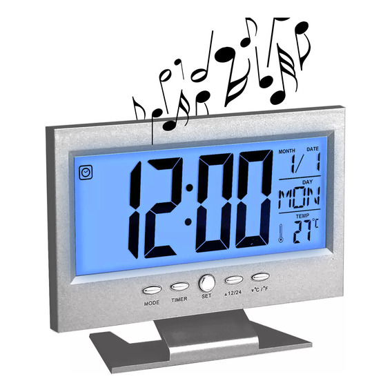 Reloj Despertador Alarma Digital Led Temperatura Mesa Noche 