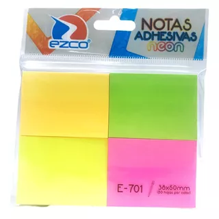 Notas Adhesivas Fluo X4 Blocks 38x50 50 Hojas Ezco