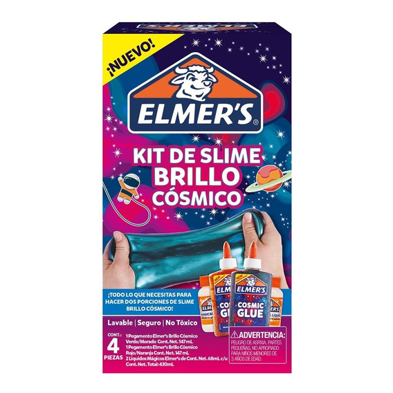 Kit Slime Elmer's Brillo Cósmico 4 Piezas Para Niños Febo