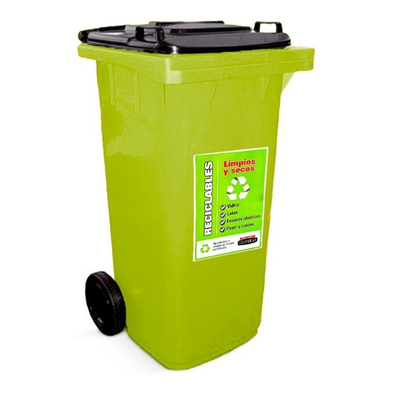 Tacho Cesto Residuos Reciclable 120 Lts Ruedas Colombraro