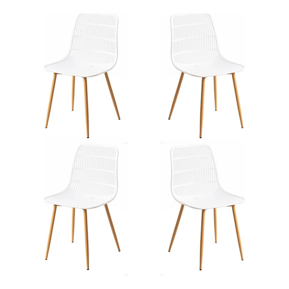 Silla Eames Alaska Boxbit Patas Metal Simil Madera X4