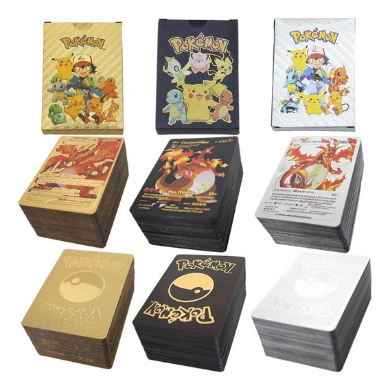 Mazo/pack De 55 Cartas Pokémon Doradas, Negras O Plateadas