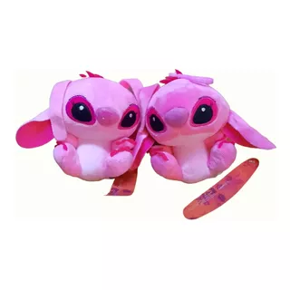 2 Llaveros Lilo & Stitch 10cm Peluche Tierno, Rosa 