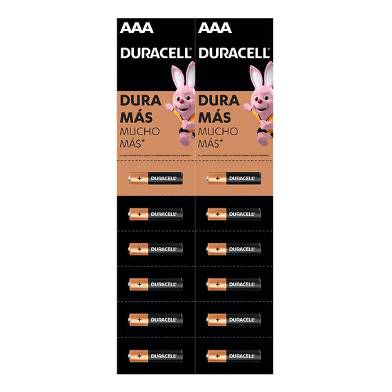 Pack 12 Pilas Alcalinas Aaa Duracell Tira