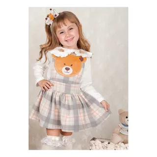 Conjunto Infantil Menina Luxo Yoyo Salopete E Blusa