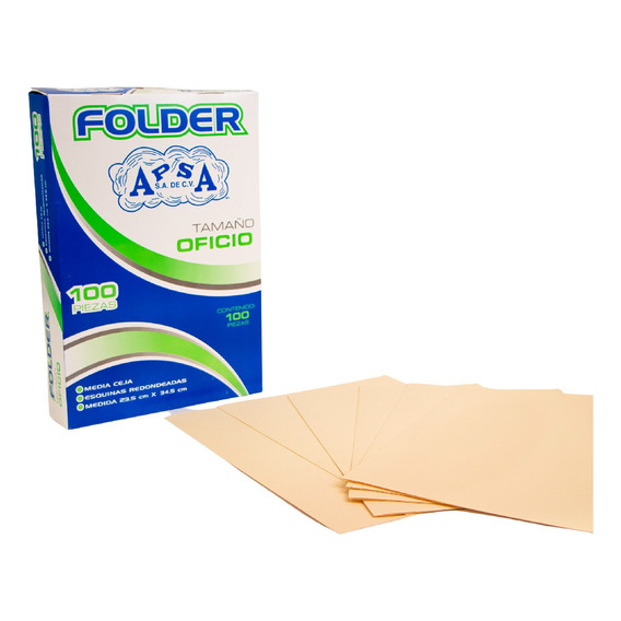 Folder Oficio Crema Marca Apsa 10 Paquetes De 100 Piezas 