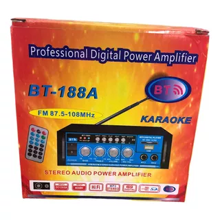 Amplificador De Audio Bt-188a 12 V 220 V Usb Sd 