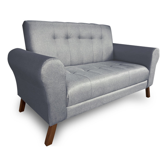 Sofa 2 Cuerpos Gris Clasico