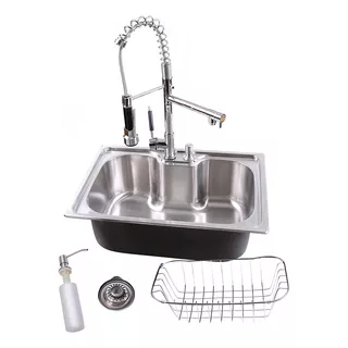 Cuba Gourmet Cozinha Aço Inox + Torneira Monocomando Gourmet Cor Prateado