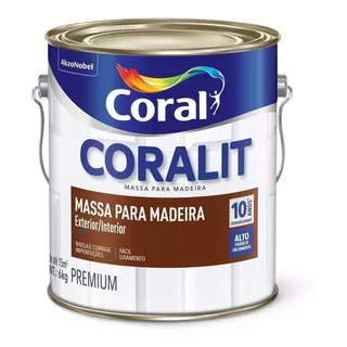 Massa Para Madeira Coral Coralit Branco 6kg - Coral