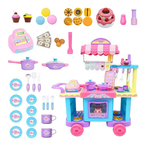 Tiendita De Cocina Infantil Eshpeshial Mis Pastelitos, 31 Pc Color Rosa