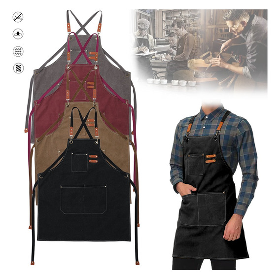 Mandil Delantal Cocina Chef-barberia-multiusos-unisex