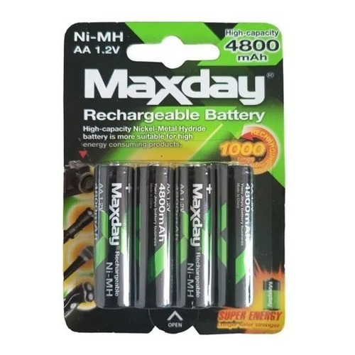 Pila Batería Recargable Aa X4 Unidades 4800mah 1.2v Ni-mh