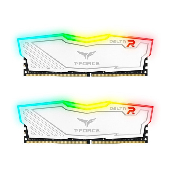 Memoria RAM T-Force Delta RGB gamer color blanco  16GB 2 Team Group TF4D416G3600HC18JDC01