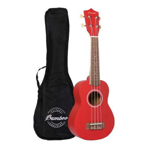 Ukelele Soprano Bamboo  Bu 21m Color Rojo + Funda