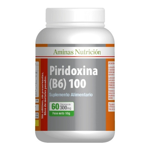 Vitamina B6 60 Cap 300 Mg Piridoxina Aminas