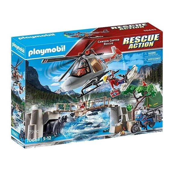Juego Playmobil Rescue Action Canyon Copter 79 Piezas 3