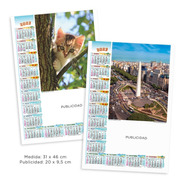 Almanaques Calendario 31x46cm C/públicidad  X 100u.