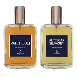 Kit Perfumes Anos 70 Masculinos - Patchouli + Almíscar Eau De Toilette 100ml