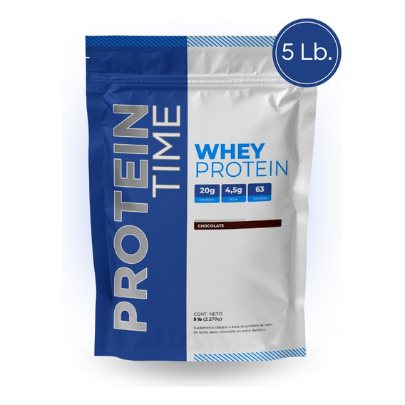 Whey Protein 5 Lb(2,270kg) - Protein Time Proteina Sabor Chocolate