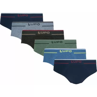 Cueca Lupo 624 Kit 6 Peças Slip Microfibra Sem Costura