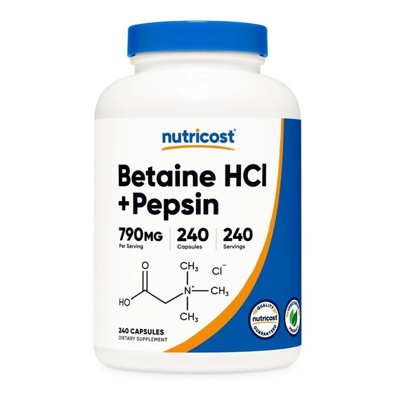 Original Nutricost Betaine Hcl + Pepsina 790 Mg, 240 Cap