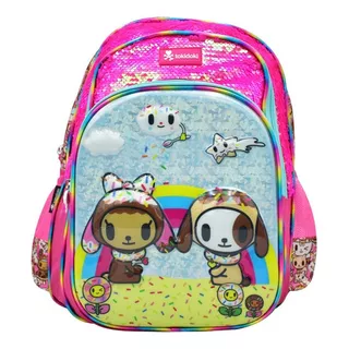 Mochila Perritos 3d Lentejuela Rosa Primaria Tokidoki Diseño De La Tela 3d, Lentejuela