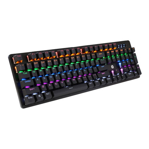 Teclado Mecanico Gamer Hp Gk100 Rgb Color Del Teclado Negro Variación Negro