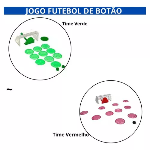 Jogo Com 2 Times Futebol De Botão Crianças Adultos Diversão Cor