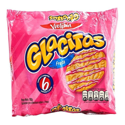 Galletas Glacitas Fresa - Bolsa X 6 Paquetes